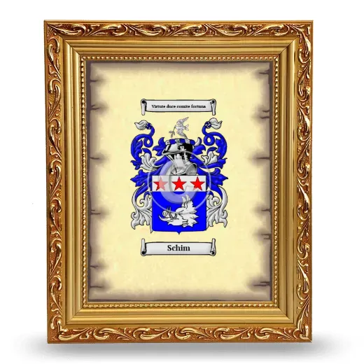 Schim Coat of Arms Framed - Gold