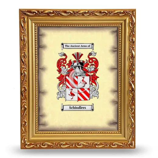 Schindlers Coat of Arms Framed - Gold