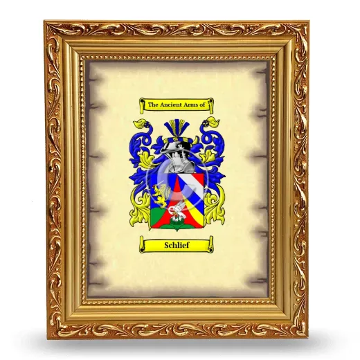 Schlief Coat of Arms Framed - Gold