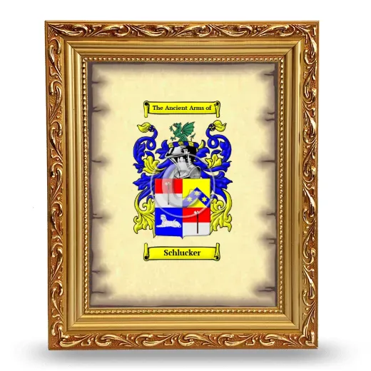 Schlucker Coat of Arms Framed - Gold