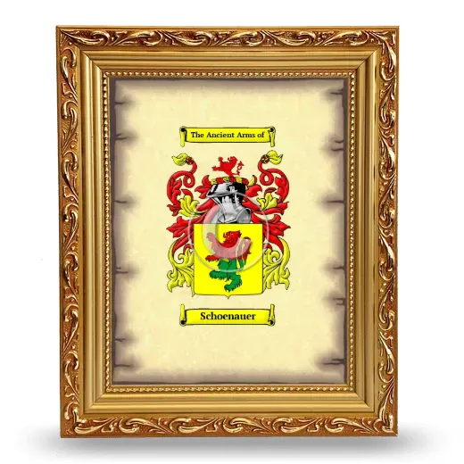 Schoenauer Coat of Arms Framed - Gold