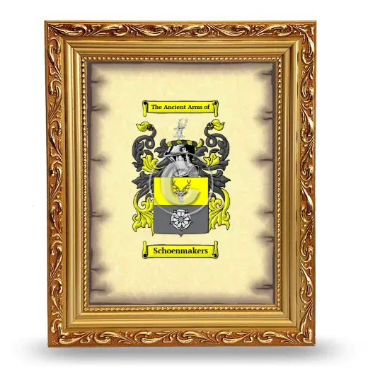 Schoenmakers Coat of Arms Framed - Gold