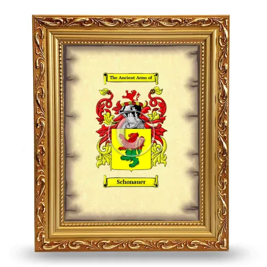 Schonauer Coat of Arms Framed - Gold