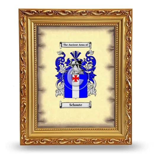 Schoute Coat of Arms Framed - Gold