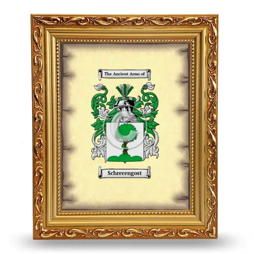 Schrecengost Coat of Arms Framed - Gold