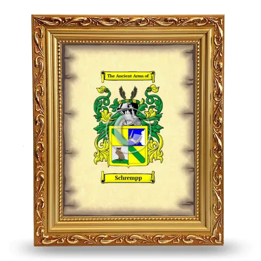 Schrempp Coat of Arms Framed - Gold