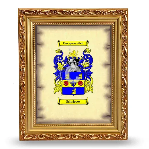 Schrieves Coat of Arms Framed - Gold
