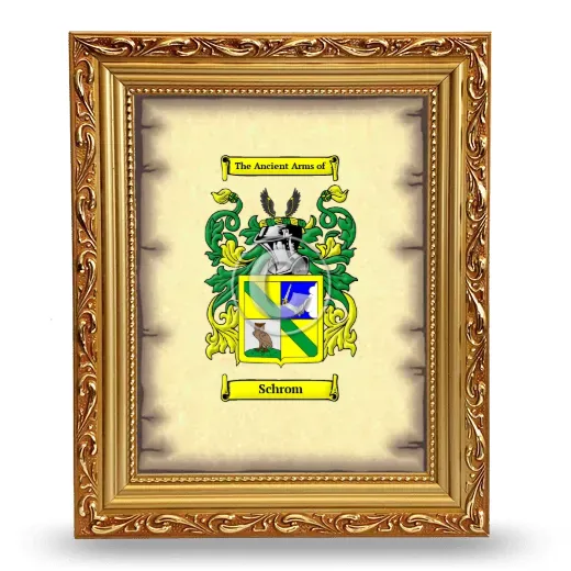 Schrom Coat of Arms Framed - Gold