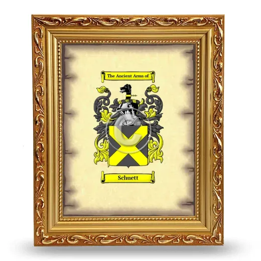 Schuett Coat of Arms Framed - Gold