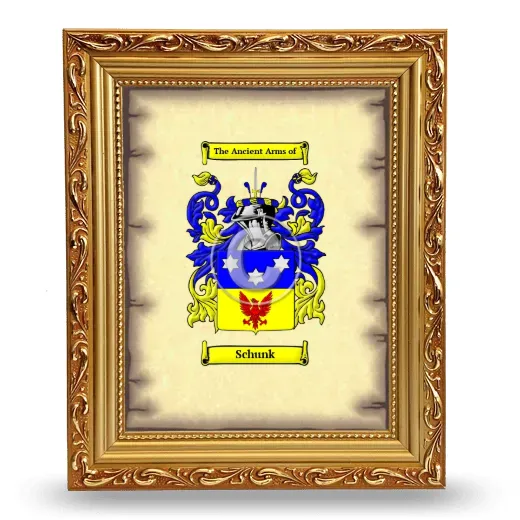 Schunk Coat of Arms Framed - Gold