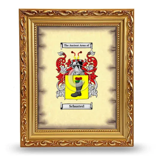 Schusterl Coat of Arms Framed - Gold