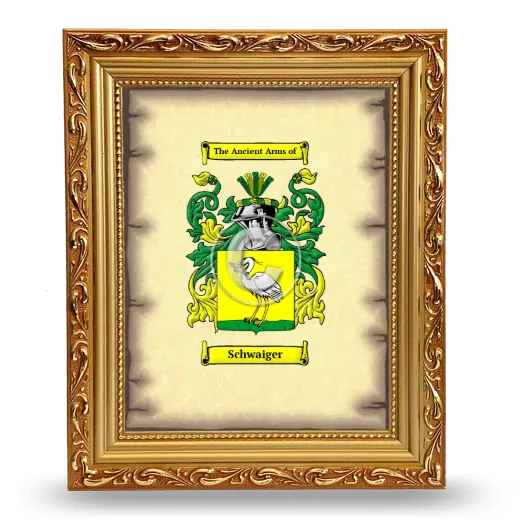 Schwaiger Coat of Arms Framed - Gold
