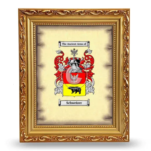 Schweizer Coat of Arms Framed - Gold