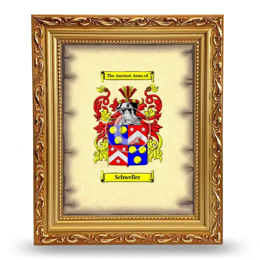 Schweller Coat of Arms Framed - Gold