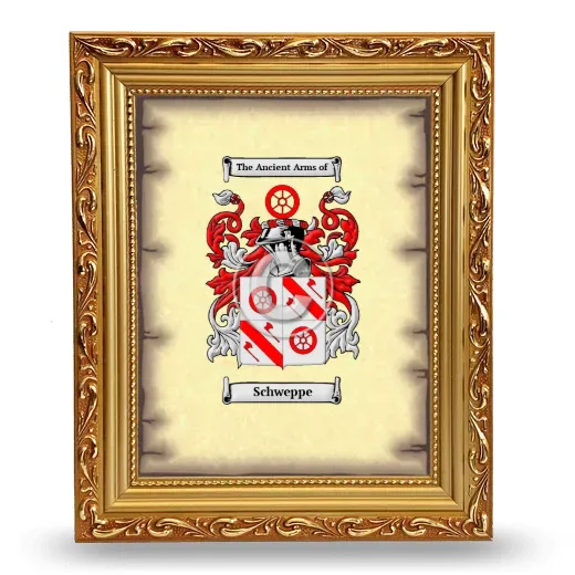 Schweppe Coat of Arms Framed - Gold