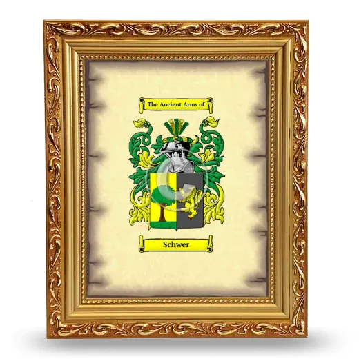 Schwer Coat of Arms Framed - Gold