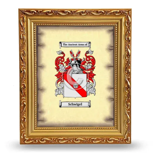 Schwigel Coat of Arms Framed - Gold