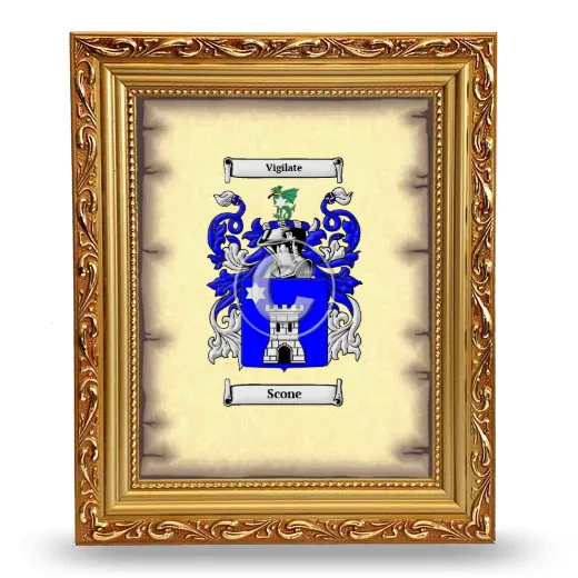 Scone Coat of Arms Framed - Gold