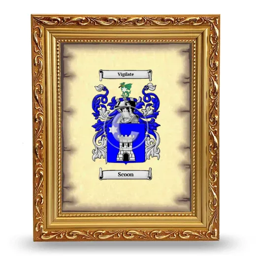 Scoon Coat of Arms Framed - Gold