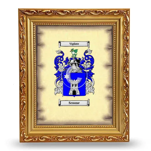 Scoone Coat of Arms Framed - Gold