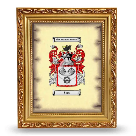 Scot Coat of Arms Framed - Gold
