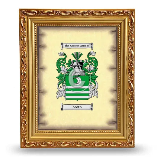 Scoto Coat of Arms Framed - Gold