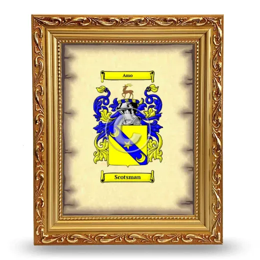 Scotsman Coat of Arms Framed - Gold