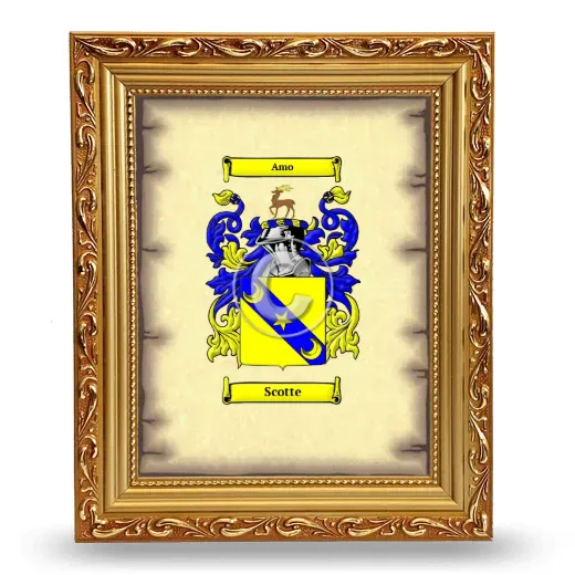 Scotte Coat of Arms Framed - Gold