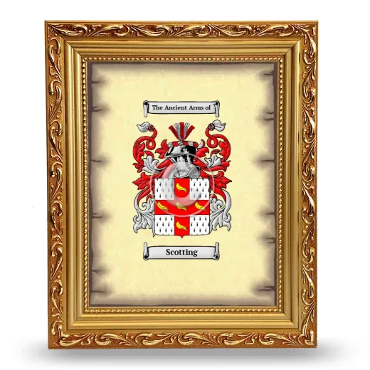 Scotting Coat of Arms Framed - Gold
