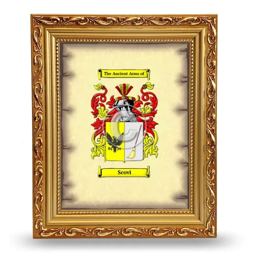 Scovi Coat of Arms Framed - Gold