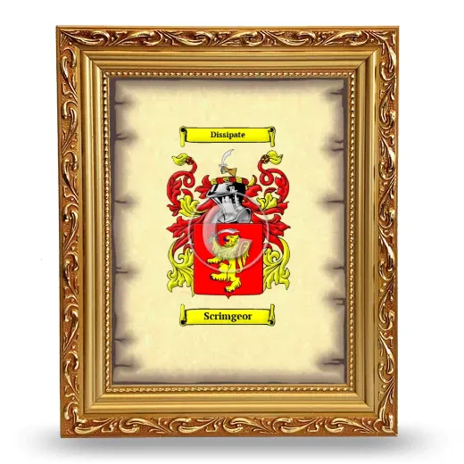 Scrimgeor Coat of Arms Framed - Gold