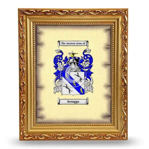 Scruggs Coat of Arms Framed - Gold