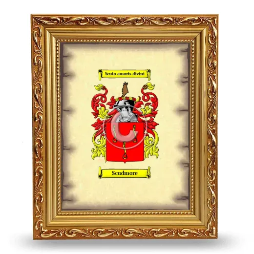 Scudmore Coat of Arms Framed - Gold