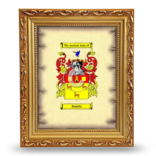 Scutts Coat of Arms Framed - Gold