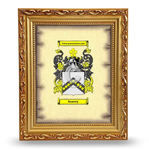Seavey Coat of Arms Framed - Gold