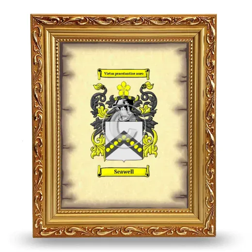 Seawell Coat of Arms Framed - Gold