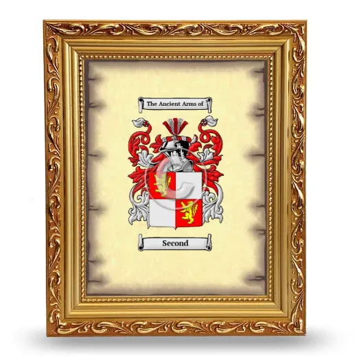 Second Coat of Arms Framed - Gold