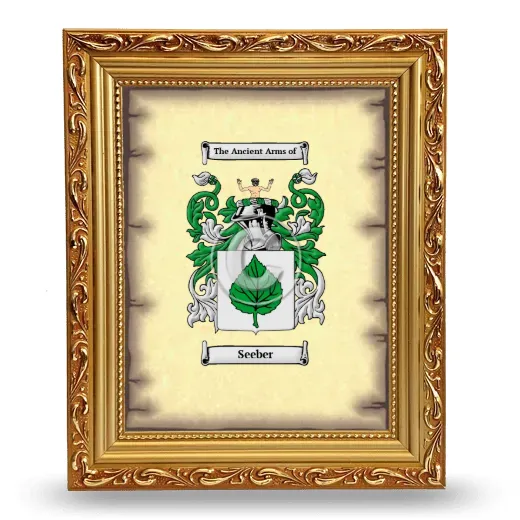 Seeber Coat of Arms Framed - Gold