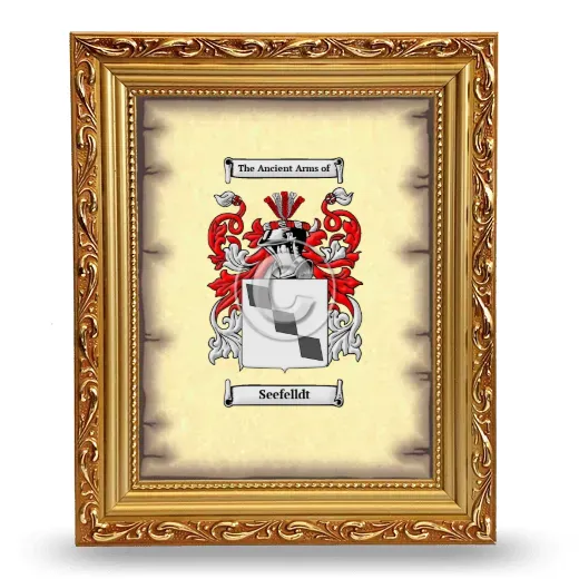 Seefelldt Coat of Arms Framed - Gold