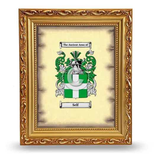 Self Coat of Arms Framed - Gold