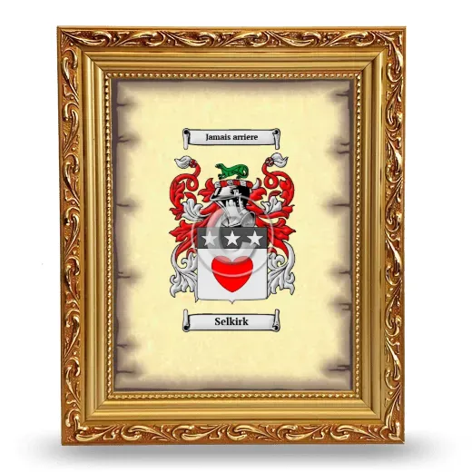 Selkirk Coat of Arms Framed - Gold