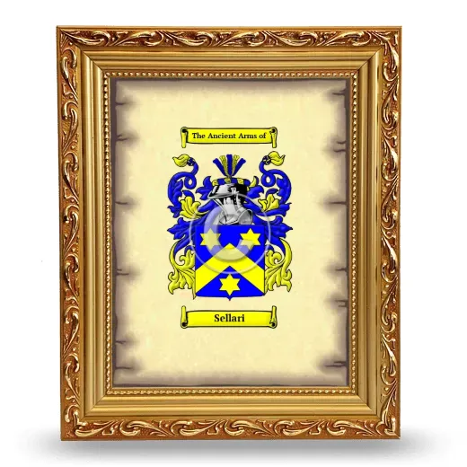 Sellari Coat of Arms Framed - Gold