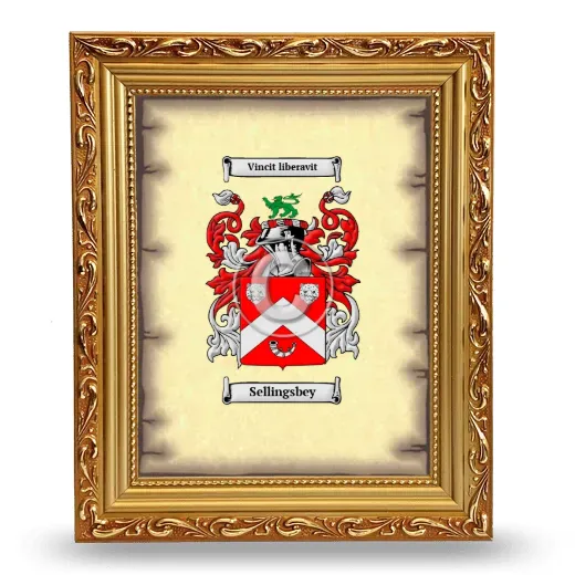 Sellingsbey Coat of Arms Framed - Gold