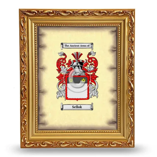 Sellok Coat of Arms Framed - Gold