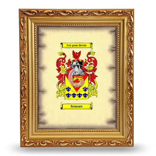 Semore Coat of Arms Framed - Gold