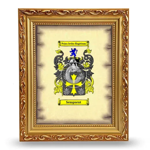 Sempsent Coat of Arms Framed - Gold