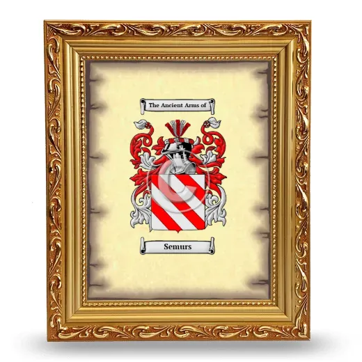 Semurs Coat of Arms Framed - Gold