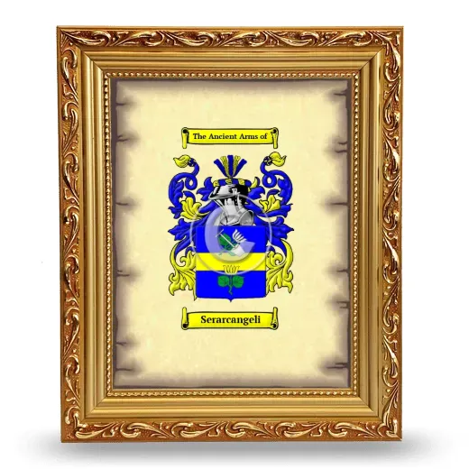 Serarcangeli Coat of Arms Framed - Gold