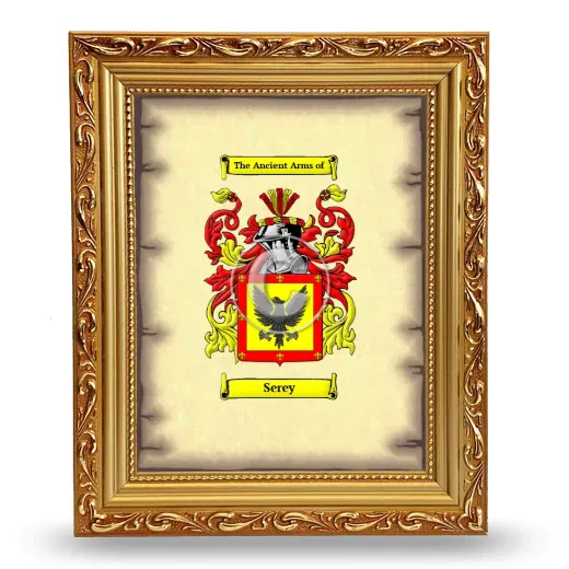 Serey Coat of Arms Framed - Gold