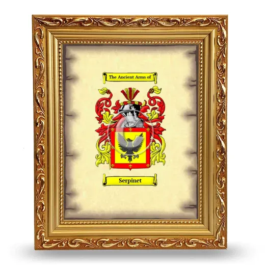 Serpinet Coat of Arms Framed - Gold